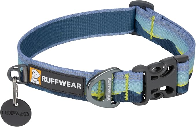 Ruffwear, Crag Dog Collar, Stylish Adventure Collar with Premium Reflective Design, Quick Release Buckle, Lightweight All-Day Comfort, Alpine Dawn, 11"-14"