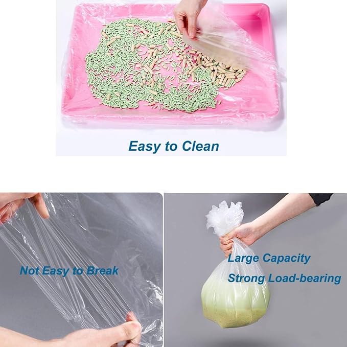 50 Pcs Disposable Rabbit Cage Liner Plastic Toilet Film Leak-Proof for Small Animals Bunny Guinea Pig Bird Cage Liners Litter Box Crate Tray Drawer Quick Cleanup Essentials Indoor (Small)