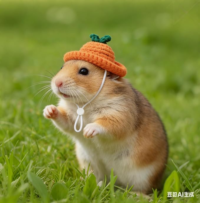 Hamster Hats Mini Party Hats for Small Animals, 12 Pcs Cute Hand Knitted Tiny Hats for Snakes Lizards Bearded Dragon Guinea Pig Bunny Reptile Pets Holiday Clothes Party Costume Accessories