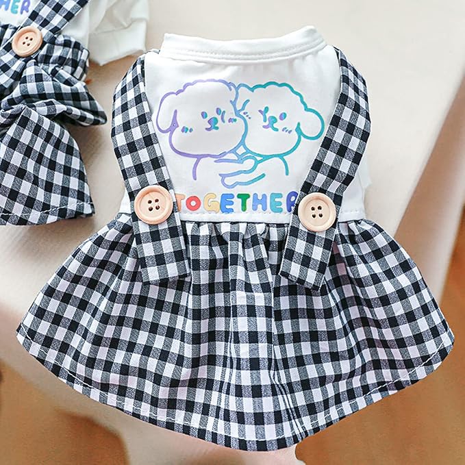 Dog Dresses for Small Dogs Girl Summer Puppy Cute Clothes Outfit Apparel Female Suspender Skirt Pup Yorkie Clothing Breathable Pet Dress for French Dogs Chihuahua