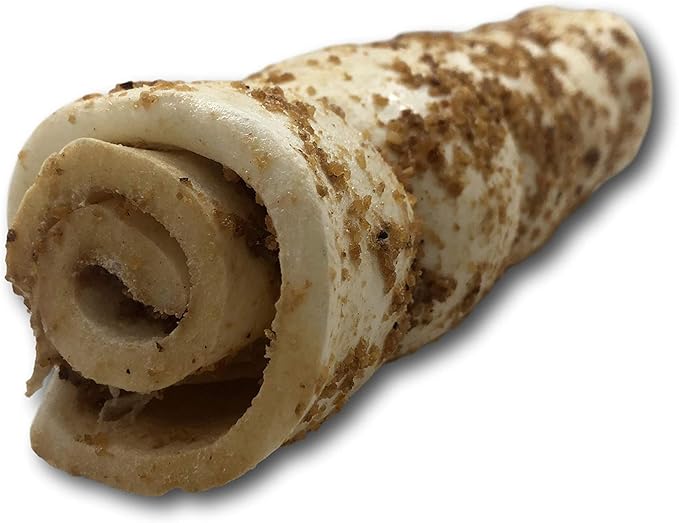 Top Dog Chews – 10” – 12” Buffalo Beef Cheek Rolls with Bully Dust Sprinkles, 3 Pack, Long Lasting Dog Bones for Aggressive Chewers, Rawhide Free Dog Treats