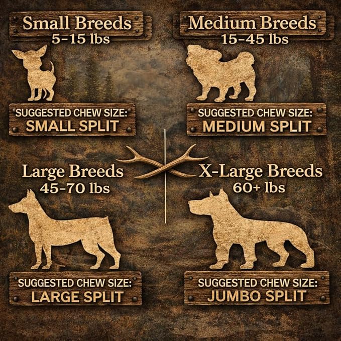 Elk Antlers for Dogs – Large Split (7.5-9 Inch), Irresistible Chew, USA Sourced, Naturally Shed & Ethically Harvested