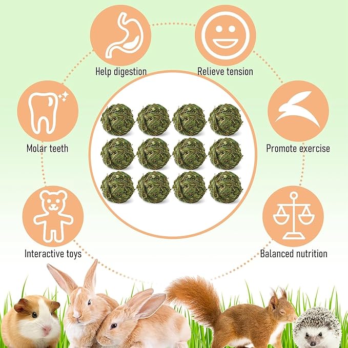 Hamiledyi Bunny Chew Toys Rabbit Rattan Grass Scratcher Climbing Tree Fun Tree Carrot Play Toys 10 Pcs Rabbit Chew Ball Timothy Grass Ball Small Animal Activity Play Chew Toys Teeth Grinding