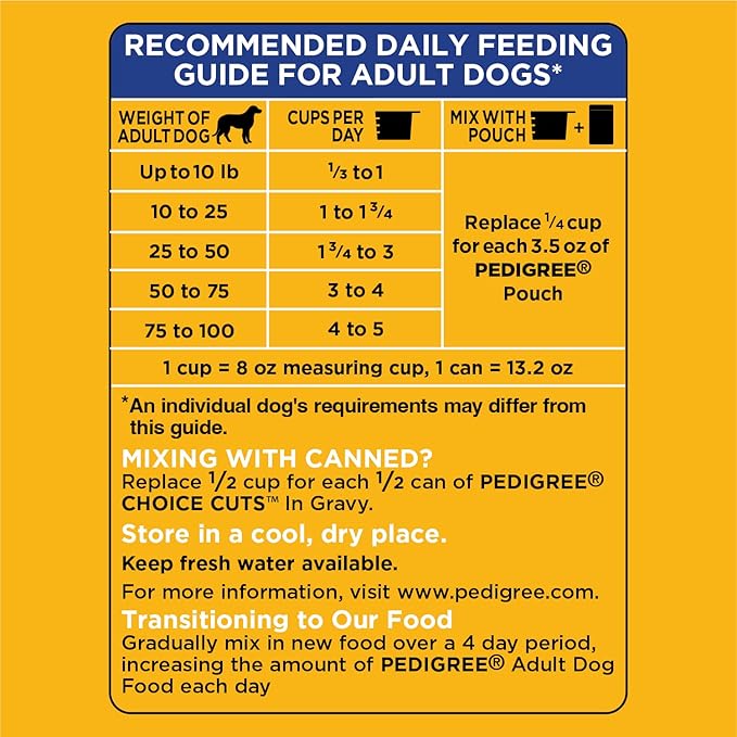 Pedigree Complete Nutrition Adult Dry Dog Food Roasted Chicken, Rice & Vegetable Flavor Dog Kibble, 16 lb. Bag