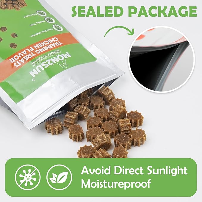 MON2SUN Grain-Free Soft Dog Treats, Gear-Shaped Training Treats for Dogs, Chicken Flavor, Gluten-Free, 10.6 oz