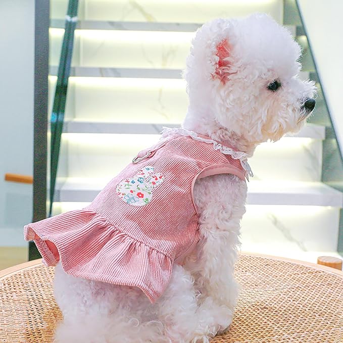 Dog Dresses for Small Dogs Girl Summer Puppy Cute Clothes Outfit Apparel Female Suspender Skirt Pup Yorkie Clothing Breathable Pet Dress for French Dogs Chihuahua