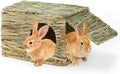 BWOGUE Large Bunny Grass House Natural Seagrass Bed Hideaway Toy Rabbit Hideout Hay Mat Chew Toys Guinea Pig Comfortable Hut for Bunny Hamster Chinchilla Small Animals