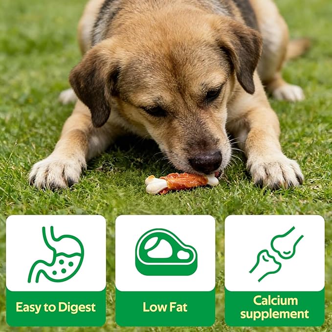 Chicken Wrapped Dog & Cat Chew Treats, Real Chicken Calcium Sticks, 10.0 oz Pet Training Snacks with Natural Ingredients (A-10.0oz)