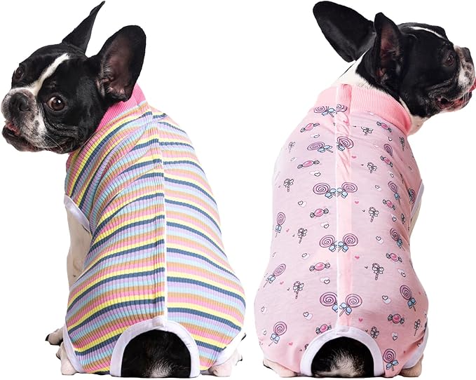 2 Packs Pet Dog Recovery Onesie Suit for Dogs Cats After Surgery,Dog Abdominal Wounds Bandages Cone E-Collar Alternative. (Navy, M)