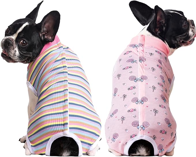 2 Packs Pet Dog Recovery Onesie Suit for Dogs Cats After Surgery,Dog Abdominal Wounds Bandages Cone E-Collar Alternative. (Navy, L)