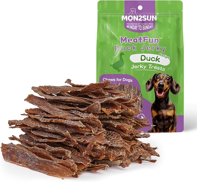 MON2SUN Dog Treats Duck Jerky, Single-Ingredient, Rawhide-Free, High Protein, Low Fat, Training Treats for Small to Large Dogs, 14.1 oz