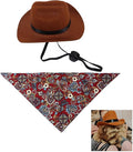 Pet Dog Cowboy Hat with Adjustable Drawstring,Retro Triangle Scarf and Cosplay Dog Hat,Sun Visor Outdoor Hat,Party Hat for Small Medium Large Dogs,Holiday Decoration Cap Perfect for Dog Cat