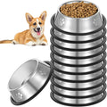 Kifmurase 12PCS Stainless Steel Dog Bowls, 7OZ Metal Feeding Bowl with Non-Slip Rubber Base, Pet Food and Water Dishes for Small Medium Animals Kitten Puppy Rabbit Cats