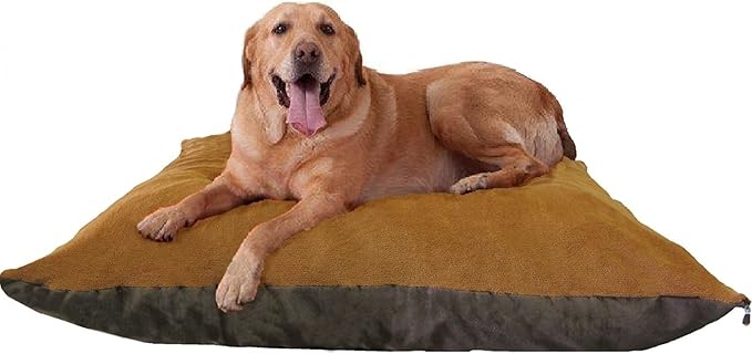 55"X37" Sudan Brown XL Orthopedic Micro Cushion Memory Foam Pet Bed Pillow for Large Dog with 2 External Covers + Waterproof Internal Cover