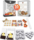 55 Pcs Dog Treat Maker, Make Your Own Dog Treats Kit for Kids, Including 2 Cookie Cutters and Mold, 2 Recipes Book, 24 Bags, etc.