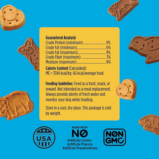 Blue Dog Bakery More Crunch Small Assorted Flavors, Dog Biscuits, Healthy Treats, All Natural, Bacon, Chicken, Cheese, Peanut Butter, 5 lb (Pack of 1)