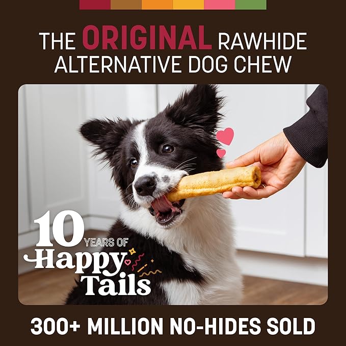 Earth Animal No Hide Chews - from the Grill Rolls Bacon Cheeseburger Flavor Rawhide Free Medium Dog Chews - 3 Count