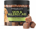 JustFoodForDogs Skin & Allergy Supplement for Dogs, Human Grade Dog Supplements, Skin & Coat Support, Multivitamin Soft Chews, Omega 3 Oil, Superfood Blend, Plant Based Dog Vitamins - 45 Count