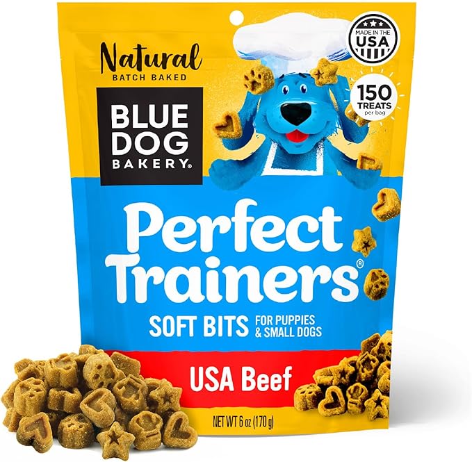 Blue Dog Bakery Perfect Trainers, Mini Dog Training Treats, Soft & Chewy, Made w/USA Beef, Healthy Treats, All Natural, Extra Small, 6 oz (Pack of 1)