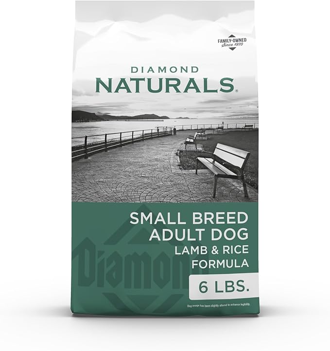 Diamond Naturals Small Breed Lamb and Rice Formula Adult Dry Dog Food with High Quality Lean Protein from Real Lamb, Specially for Small Breed Dogs 6lb