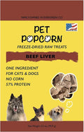 Freeze-Dried Raw Treats - Beef Liver - 2.5oz Bag, Dog & Cat Snacks, Single Ingredient, Natural, Pet Food Topper, Protein‑Packed Meat