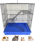 3-Story Rats Mice Mouse Hamster Gerbil Animal Critter House Habitat Cage Narrow 3/8 Inch Wire Body Safety Door Prevent Escape and Stuck with 3-Inch Deep Tray