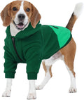 Nanaki Dog Hoodie for Large Dogs-Sweatshirt with Pocket, Long Sleeves Adjustable Warm Fleece Sweater Jacket Boy Girl for Bulldog Pug, Cold Weather Coat for Christmas Holiday Indoor Outdoor Green XL