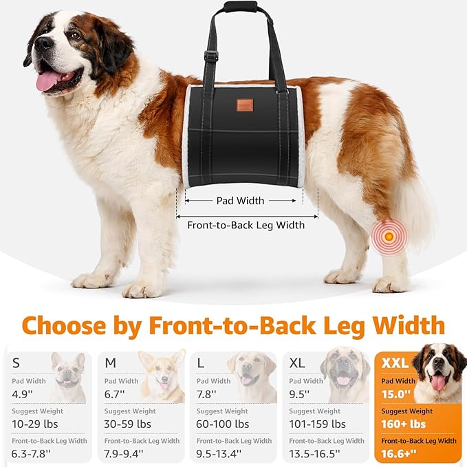 LOOBANI Dog Sling for Large Dogs Hind Leg Support, Portable Dog Lift Harness for Back Legs, Comfortable Leg Support Assistance for Elderly Dogs with Hip, ACL Brace, Senior, Injured