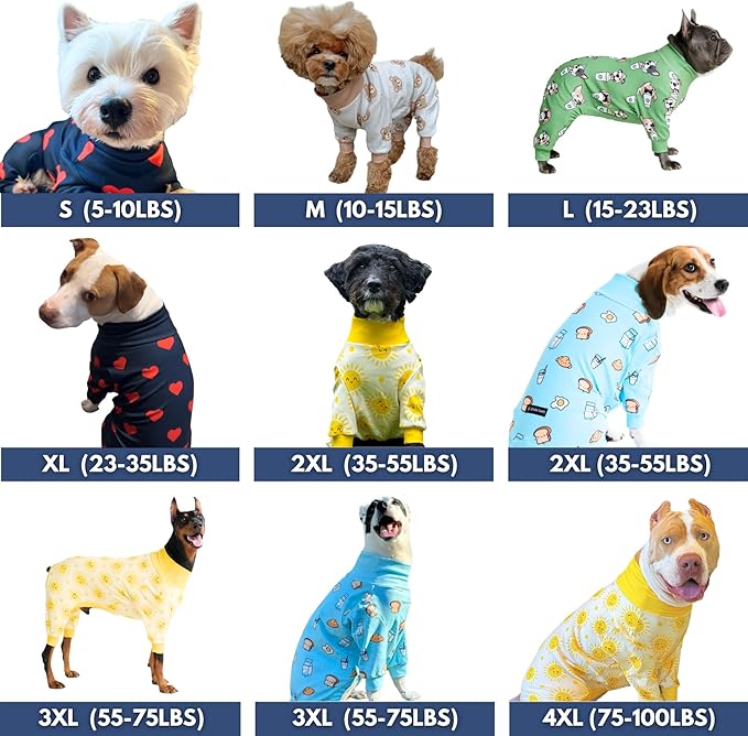 Spark Paws Dog Pajama, Dog Recovery Suit Male, Onesie, Ultra-Soft and 4-Way Stretch, for Small Medium and Large Breeds - Planets - 5XL