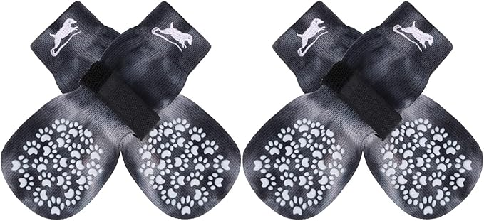 EXPAWLORER Anti Slip Dog Socks to Prevent Licking Paws, Dog Shoes for Hot Pavement, Dog Booties for Small Medium Large Senior Dogs, Traction Control Boots & Paw Protectors for Hardwood Floors