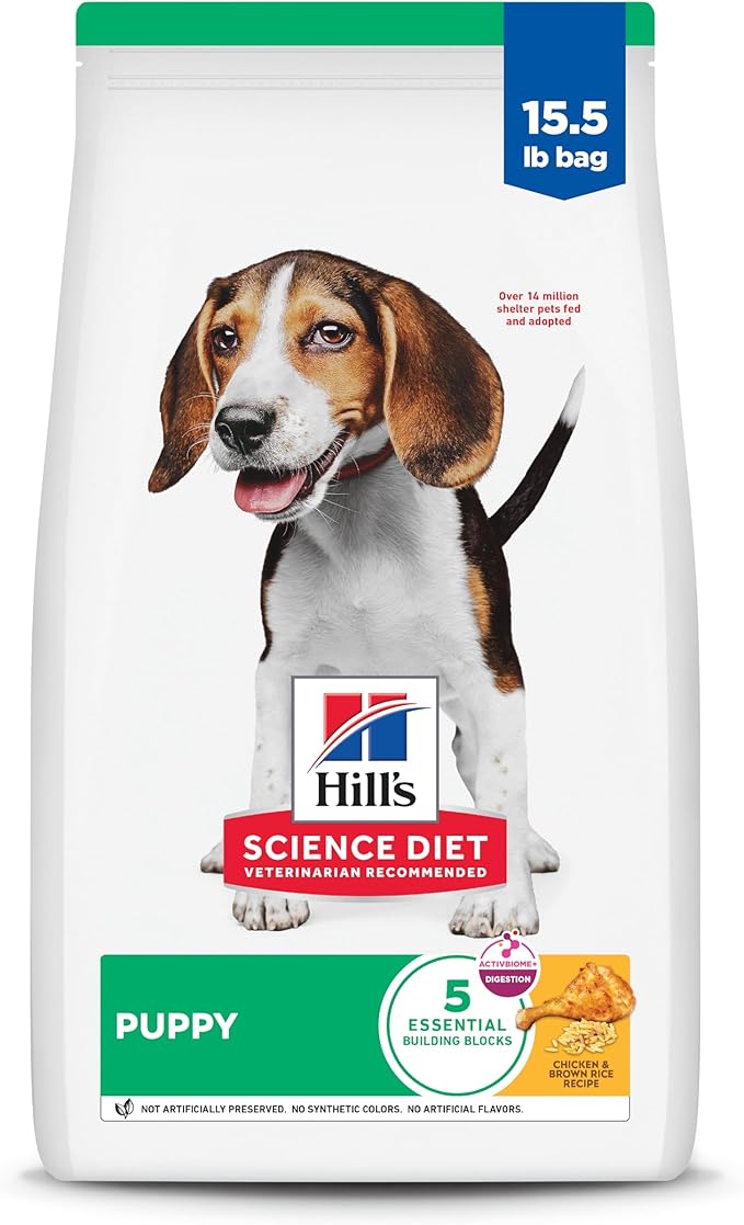 Hill's Science Diet Puppy Dry Dog Food, Chicken & Brown Rice, 15.5 lb. Bag
