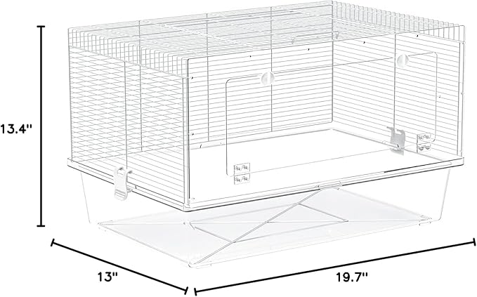BUCATSTATE Hamster Cage with Acrylic Door Small Animal Cage and Habitats with Accessories for Dwarf Syrian Hamsters Degus Mices 19.7" L*13" W* 13.4" H