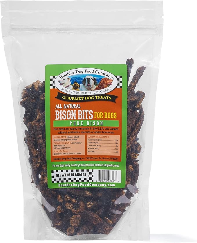 Bison Bits Grain Free Natural Dog Training Treats for Small to Large Breed - Low Calorie, High Value, Healthy Dog Treats for Small, Medium & Large Dogs (16oz)