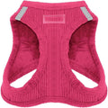 Best Pet Supplies - All Weather Plush, Reflective, No Pull Harness for Small, Medium Dogs, Cats - Secure with Hook & Loop Fastener, Buckle, Double D-Rings - Fuchsia Corduroy, L