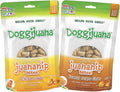 Doggijuana Treats for Dogs with Catnip, Chamomile & L-Tryptophan – Crunchy Reward Bites with Calming Botanicals – Low Calorie Natural Training Treats, 6 oz (Chicken & Peanut Butter 2 Pack)