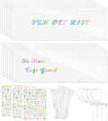 12 Pcs Cage Guard 13.8"x4.7" with Zip Ties & Personalized Letter Stickers, Scatter Guard Clear Cage Liner Flexible Side Lining for Rabbit Guinea Pig C&C Metal Wire Playpen