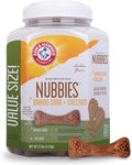 Arm & Hammer for Pets Nubbies Dental Treats Value Size - Baking Soda & Calcium Dog Dental Chews, Helps Scrub Plaque & Tartar While Chewing, Chicken Flavor, 139 Count, 52.8 Oz - 6 Pack