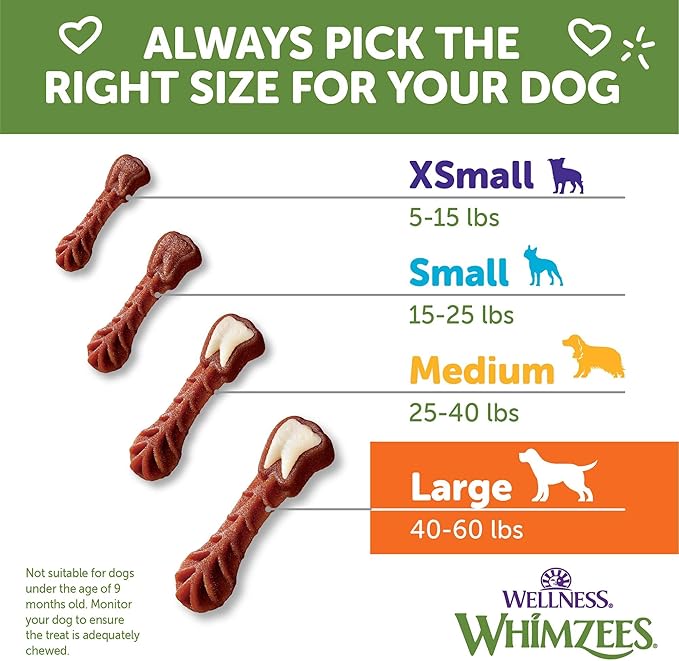 Whimzees Wellness Dog Dental Treats, Large Size Brushzees, (2 Count)