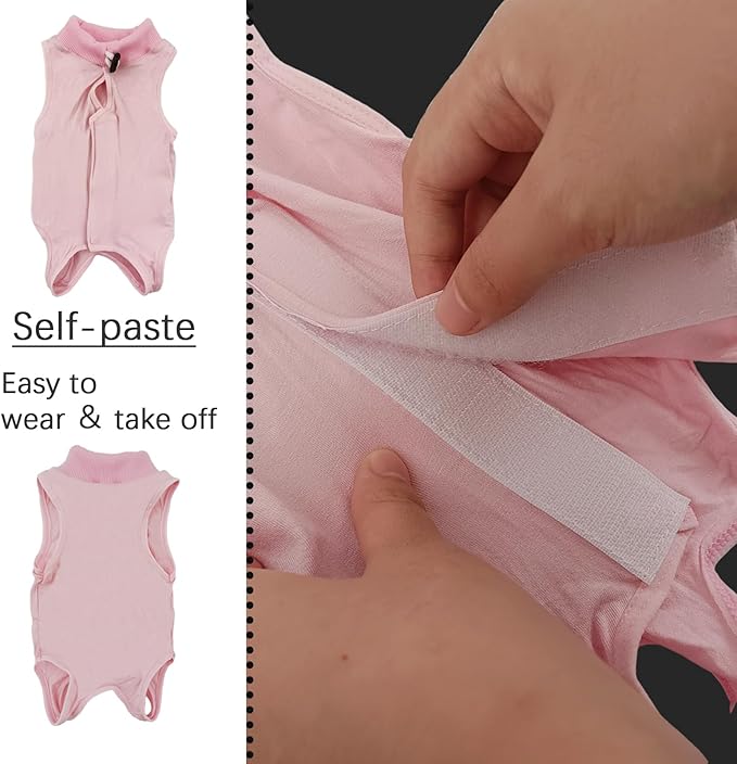 Cat Surgery Recovery Suit - L Size Pink, Soft and Breathable for a Comfortable Recovery, Designed for Ease of Wear and Ideal Post-Op Care
