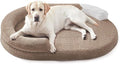 JOEJOY Orthopedic Dog Beds Large Sized Dog, Washable Waterproof Oval Large Dog Bed with Removable Cover, Big Egg-Crate Memory Foam Pet Bed with Bolster Sides & Non-Skid Bottom, Brown, 36''x27''