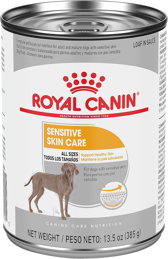 Royal Canin Canine Care Nutrition Sensitive Skin Care Adult Loaf in Sauce Dog Food, 13.5 oz (Pack of 12)