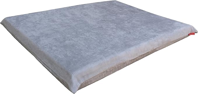 Dogbed4less 2 Pack Gel Cooling Memory Foam Dog Bed for Medium Large Pet with Waterproof Internal Cover, Microsuede Grey 34X27X3 Inches