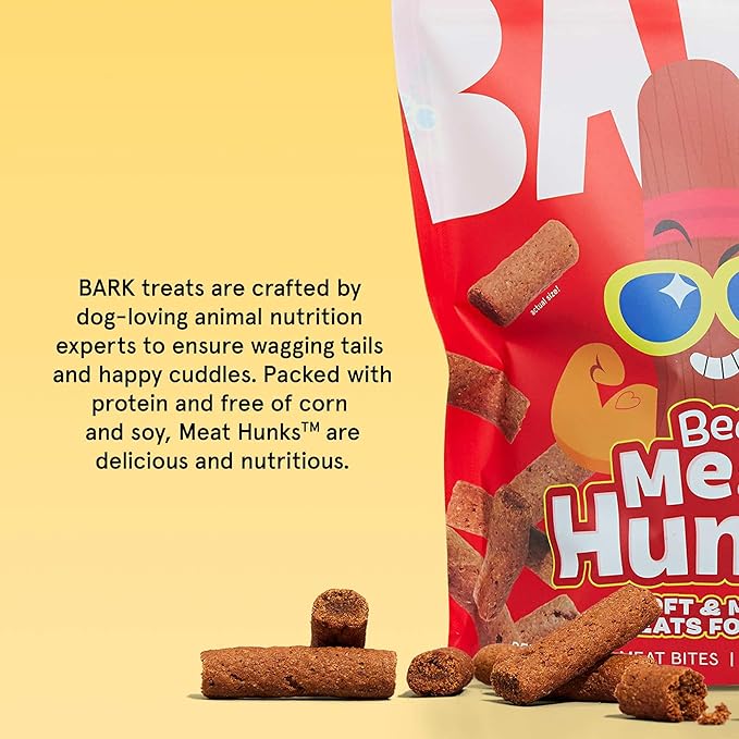 Barkbox Beefy Meat Hunks - Savory Beef Recipe with Protein-Packed Goodness, No Corn or Soy - 24oz Bag