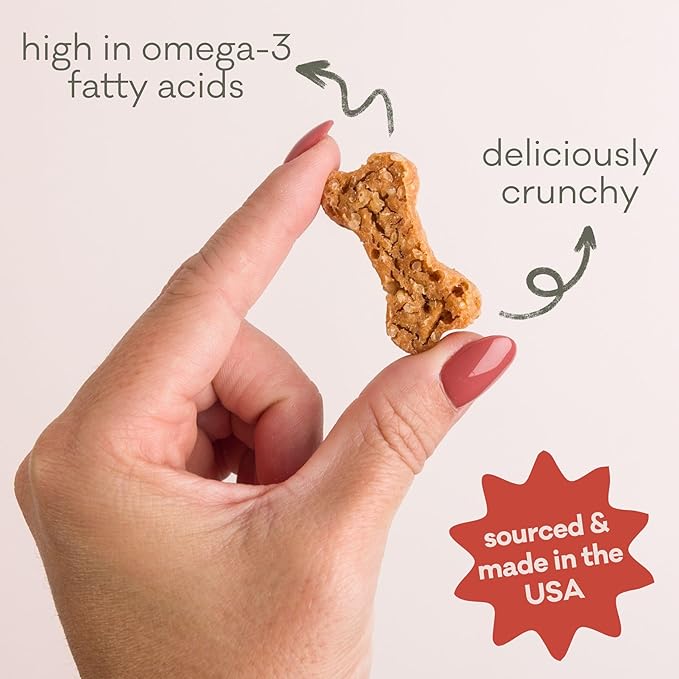 Polkadog Salmon Says Bone Shaped Dog Treats - Wild-Caught Salmon, Crunchy, All Natural, Limited Ingredient, Lean Protein & Omega-3 Rich Snacks for Dogs, Great for All Breeds, Made in USA - 7oz