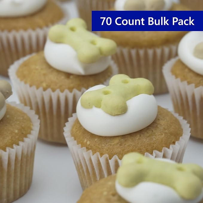 Puppin Mini Cupcake Dog Treat - 70 Bulk Pack, Quality Baked Goods for Your Furry Friends, Natural, Soft Cake, Pet Reward, Party