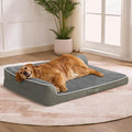 Dog Bed Large Sized Dogs, XL Orthopedic Dog Bed for Large Dogs 42"x30"x7.5", Waterproof Pet Bed with Washable Removable Cover, L-Shaped Pet Couch with Portable Handle, Olive Green
