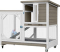 Indoor Rabbit Hutch Large Rabbit Cage, Outdoor Bunny Hutch Guinea Pig Cage - 4 Casters Include (Mocca Color Without Bottom Wire Mesh)