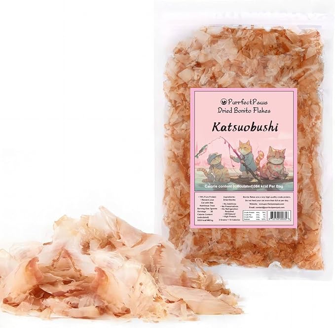 Purrfect Paws Premium Dried Bonito Flakes: Delicious Treats for Dogs & Cats - All-Natural and High in Protein - 4oz Bag