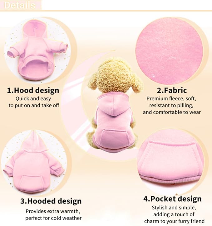 TAPBULL Dog Dresses, Fashionable Pet Dog Sweatshirt Clothes in Light Colors, Cute Cat Birthday Dress Outfit (Pink/Purple/Coffee 3-Pack), Medium