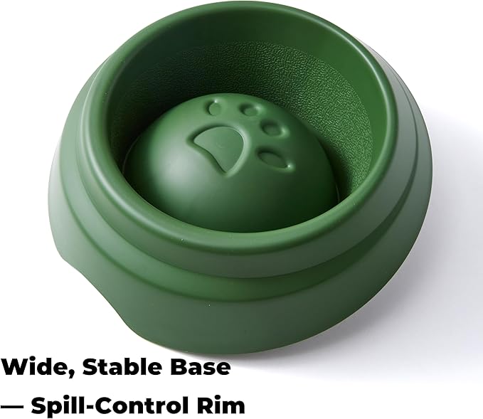 2-Pack Cat Food Ant Barrier Bowls — Ant Proof Cat Food Bowls Tray with Water Moat Design, 10 in Diameter, One-Piece Integrated Bowl, Easy-Clean, Non-Slip Base, Dark Green & Dark Gray